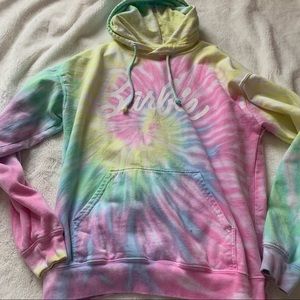 Barbie pastel rainbow tie dye hoodie sweatshirt